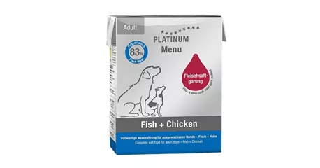 Platinum Menu Adult Fish + Chicken - Hunde-Nassfutter 